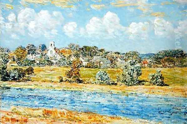 Landscape at Newfields, New Hampshire, 1909 Oil Painting by Childe Hassam