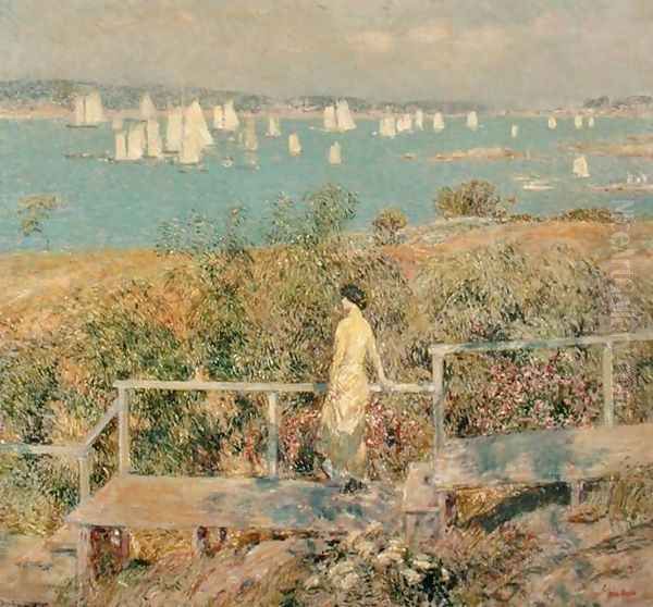 Yachts, Gloucester, 1889 Oil Painting by Childe Hassam