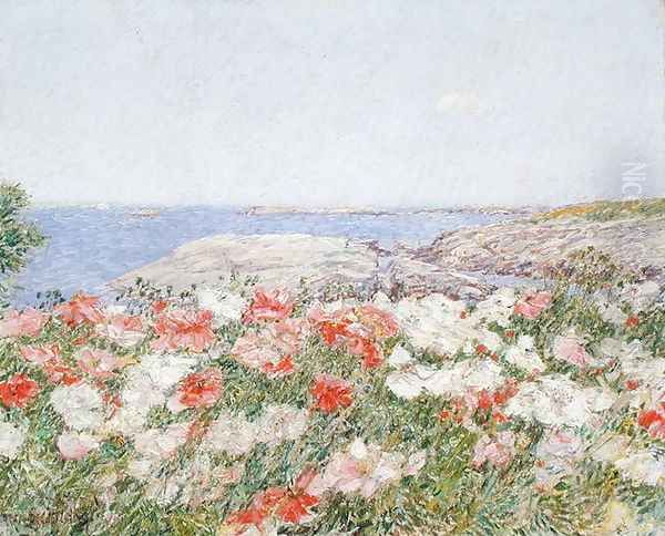 Poppies on the Isles of Shoals, 1890 Oil Painting by Childe Hassam