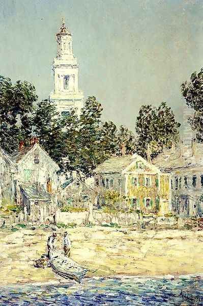 White Church, Provincetown, 1900 Oil Painting by Childe Hassam