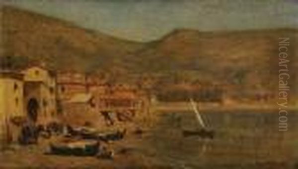 La Plage De Monaco Oil Painting by Adolphe Appian