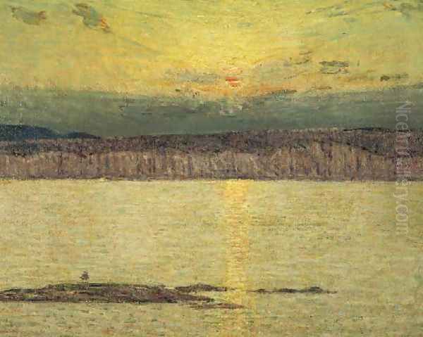 Sunset Ironbound, Mount Desert, Massachusetts, 1896 Oil Painting by Childe Hassam