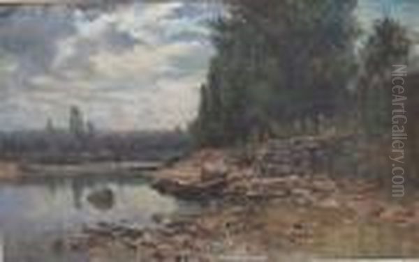 Paysage De Riviere Oil Painting by Adolphe Appian