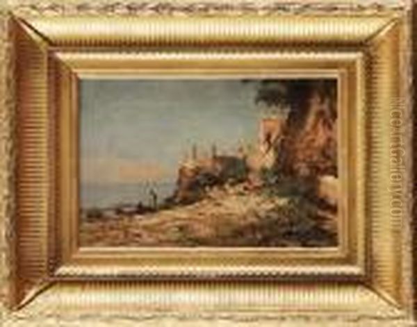 Pecheurs Au Pied D'une Villa Mediterraneenne Oil Painting by Adolphe Appian