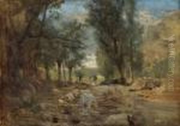 Sudliche Waldlandschaft Oil Painting by Adolphe Appian