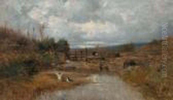 Duck Chase Oil Painting by Adolphe Appian