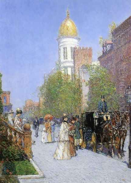 A Spring Morning Oil Painting by Childe Hassam