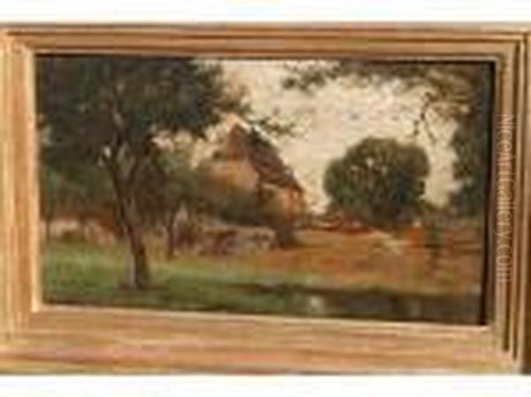 Paysage A La Chaumiere Oil Painting by Adolphe Appian