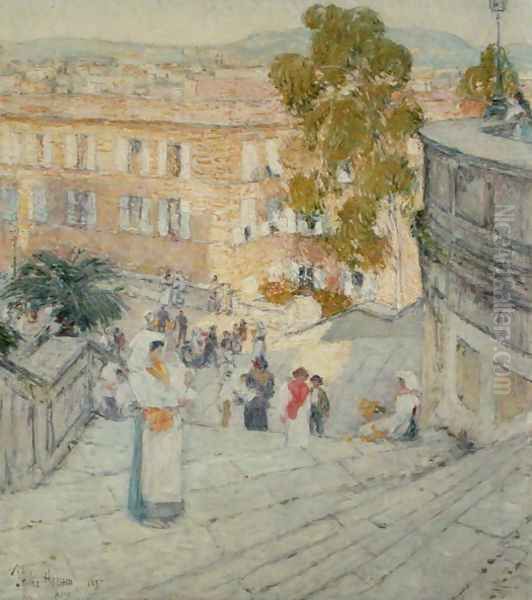 The Spanish Steps of Rome, 1897 Oil Painting by Childe Hassam