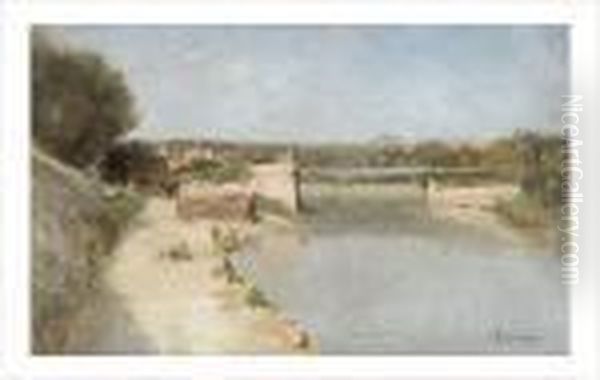 Bord De La Riviere Oil Painting by Adolphe Appian