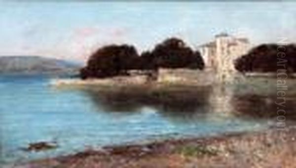 Village Au Bord De La Mer. Oil Painting by Adolphe Appian