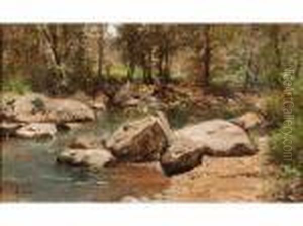 Le Ruisseau D'yzerona Lyon Oil Painting by Adolphe Appian