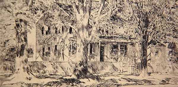 House on the Main Street, Easthampton, 1922 Oil Painting by Childe Hassam