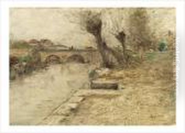 Le Pont D'artenare Oil Painting by Adolphe Appian