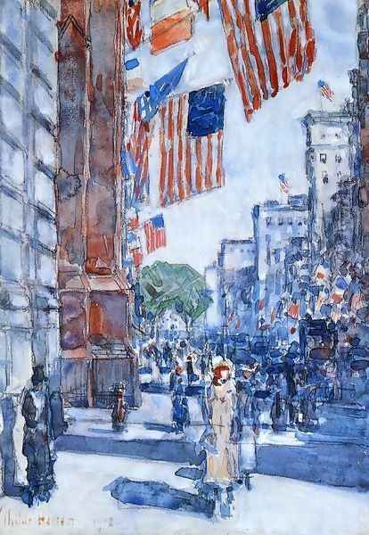 Flags, Fifth Avenue Oil Painting by Childe Hassam