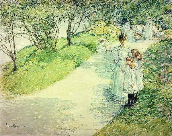 Promenaders in the garden, 1898 Oil Painting by Childe Hassam