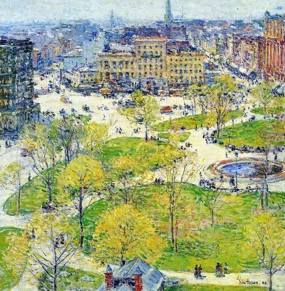 Union Square in Spring Oil Painting by Childe Hassam