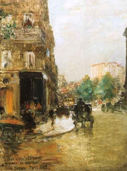 Paris Street Scene Oil Painting by Childe Hassam