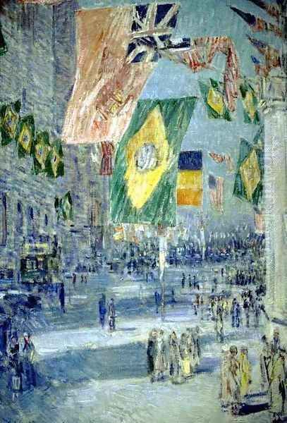 Avenue of the Allies, Brazil Oil Painting by Childe Hassam