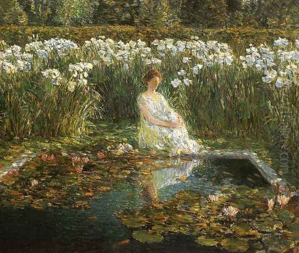 Lilies Oil Painting by Childe Hassam