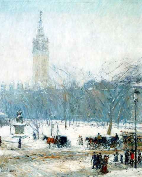 Snowstorm Madison Square Oil Painting by Childe Hassam