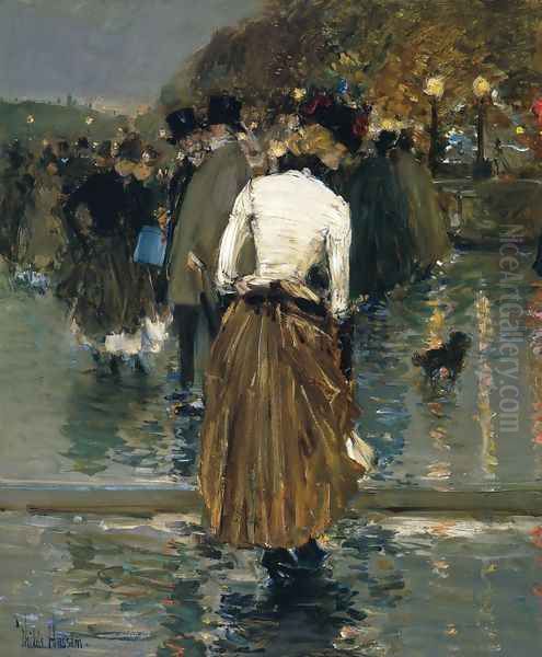 Promenade at Sunset, Paris Oil Painting by Childe Hassam