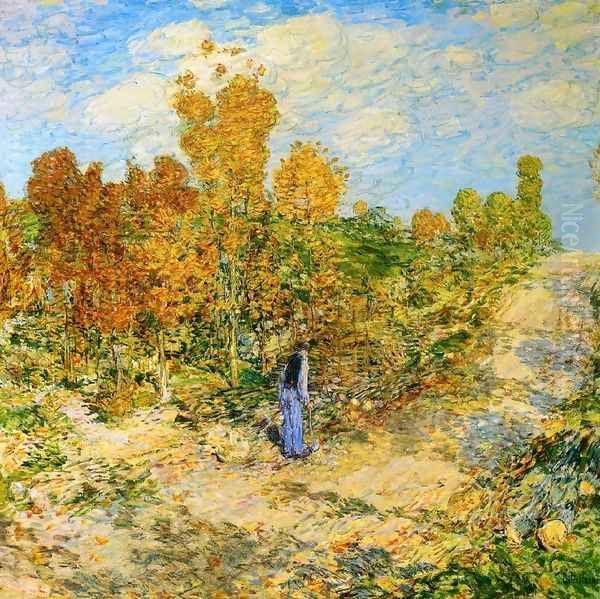 New England Road Oil Painting by Childe Hassam