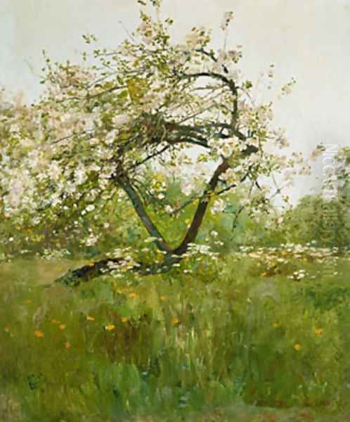 Peach Blossoms Oil Painting by Childe Hassam