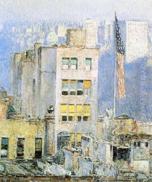 The Flag, Fifth Avenue Oil Painting by Childe Hassam