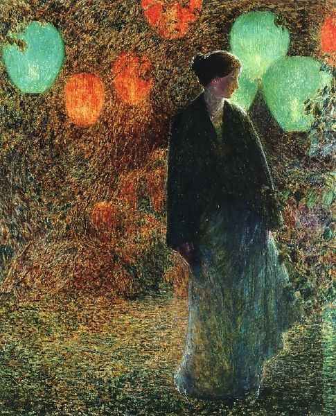 July Night Oil Painting by Childe Hassam