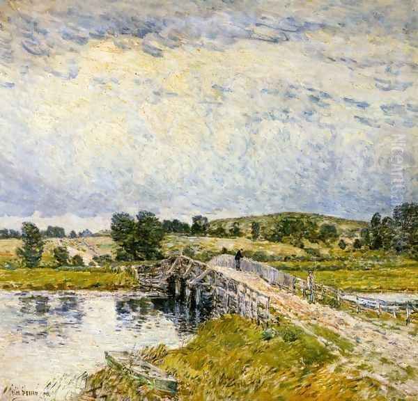 Old Lyme Bridge Oil Painting by Childe Hassam