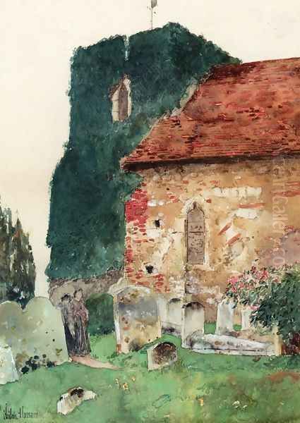 Canterbury Oil Painting by Childe Hassam