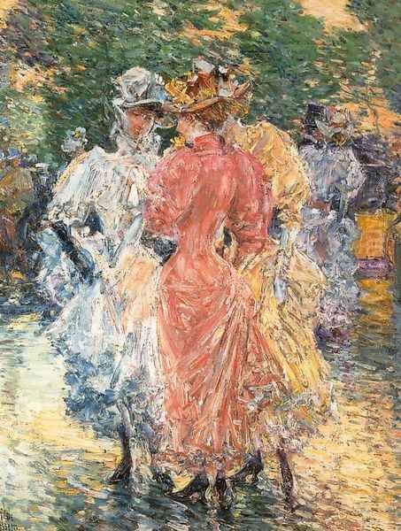 Conversation on the Avenue Oil Painting by Childe Hassam