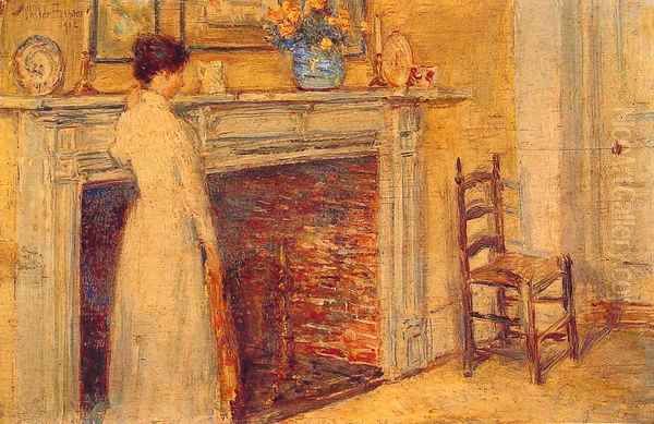 The Fireplace Oil Painting by Childe Hassam