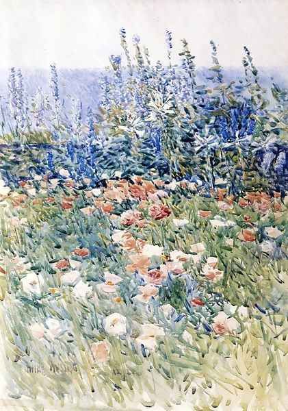 Flower Garden, Isles of Shoals Oil Painting by Childe Hassam