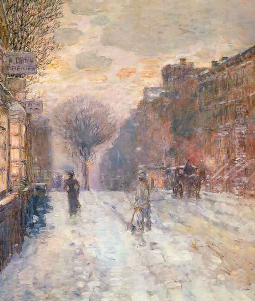 Early Evening, After Snowfall Oil Painting by Childe Hassam