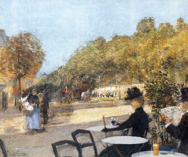 At the Cafe Oil Painting by Childe Hassam