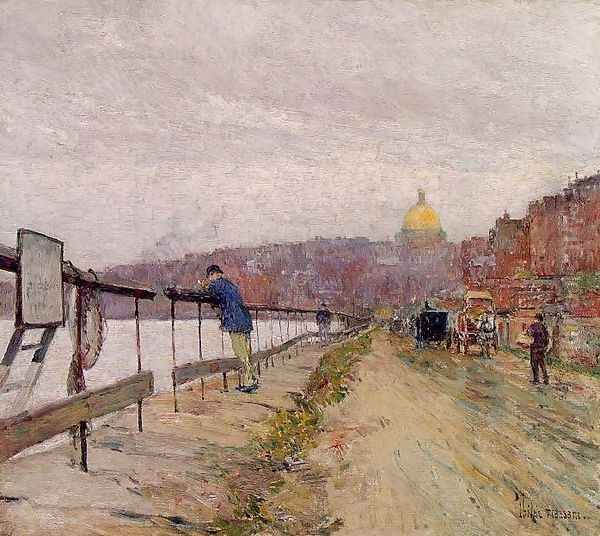 Charles River and Beacon Hill Oil Painting by Childe Hassam