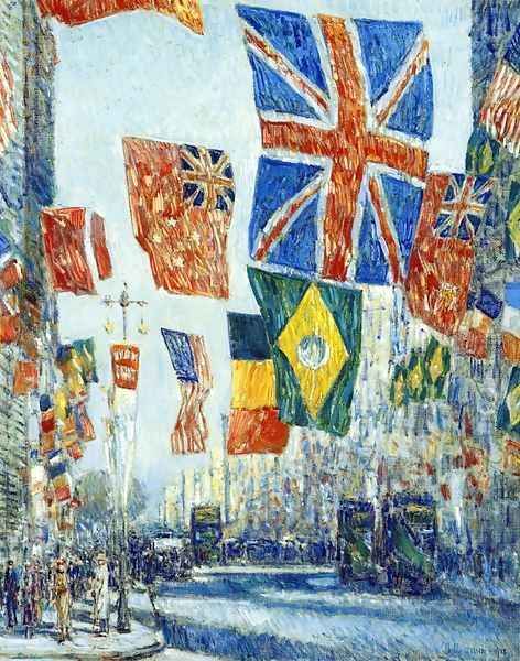 Avenue of the Allies, Great Britain, 1918 Oil Painting by Childe Hassam