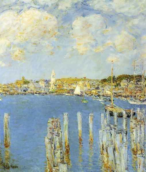 Gloucester Inner Harbor Oil Painting by Childe Hassam