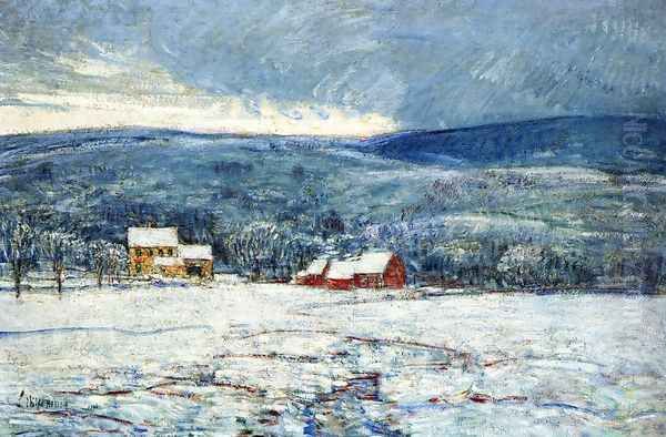 Winter in the Connecticut Hills Oil Painting by Childe Hassam