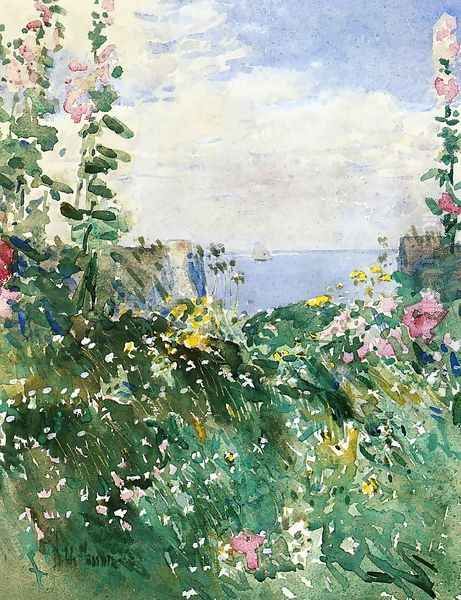 Isles of Shoals Garden, Appledore Oil Painting by Childe Hassam