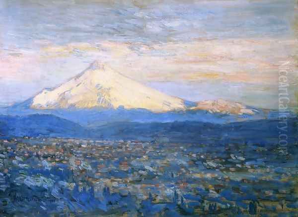 Mount Hood Oil Painting by Childe Hassam