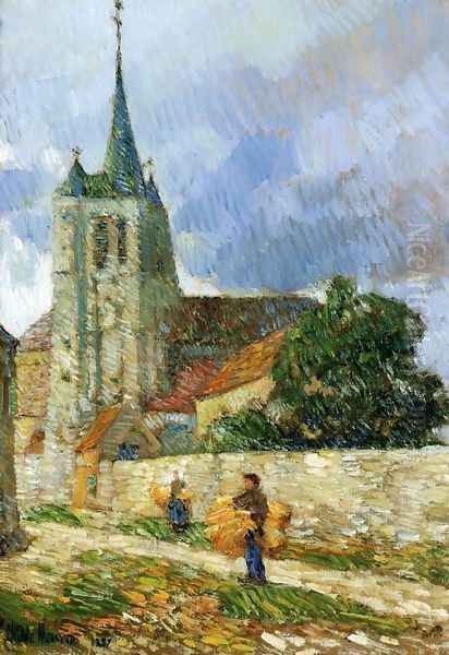 Village Scene, Breton Oil Painting by Childe Hassam