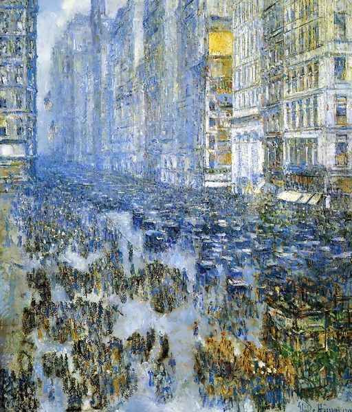 Fifth Avenue in Winter 2 Oil Painting by Childe Hassam