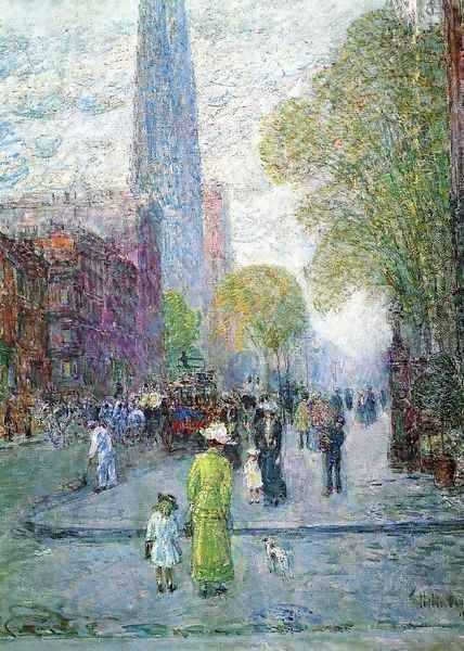 Cathedral Spires, Spring Morning Oil Painting by Childe Hassam