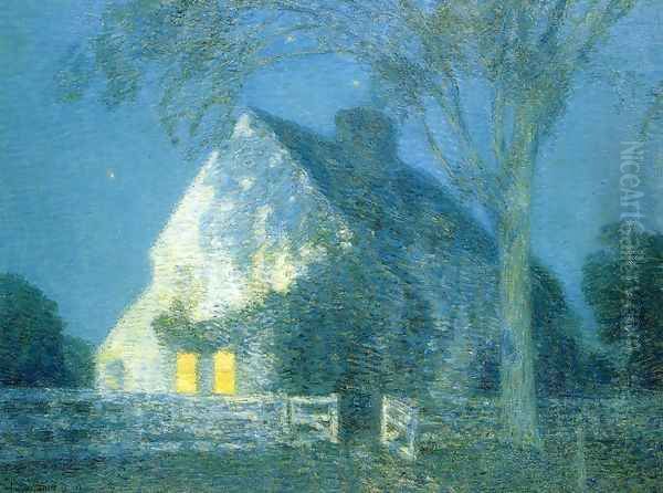 Moolight, the Old House Oil Painting by Childe Hassam