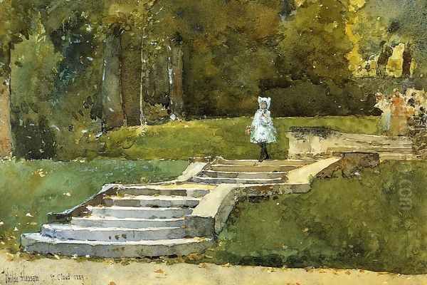 In the Park at St. Cloud Oil Painting by Childe Hassam