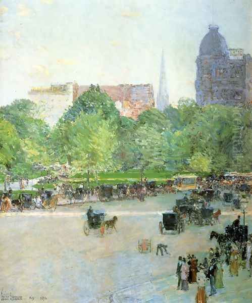 Union Square Oil Painting by Childe Hassam