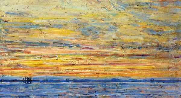 Evening Oil Painting by Childe Hassam